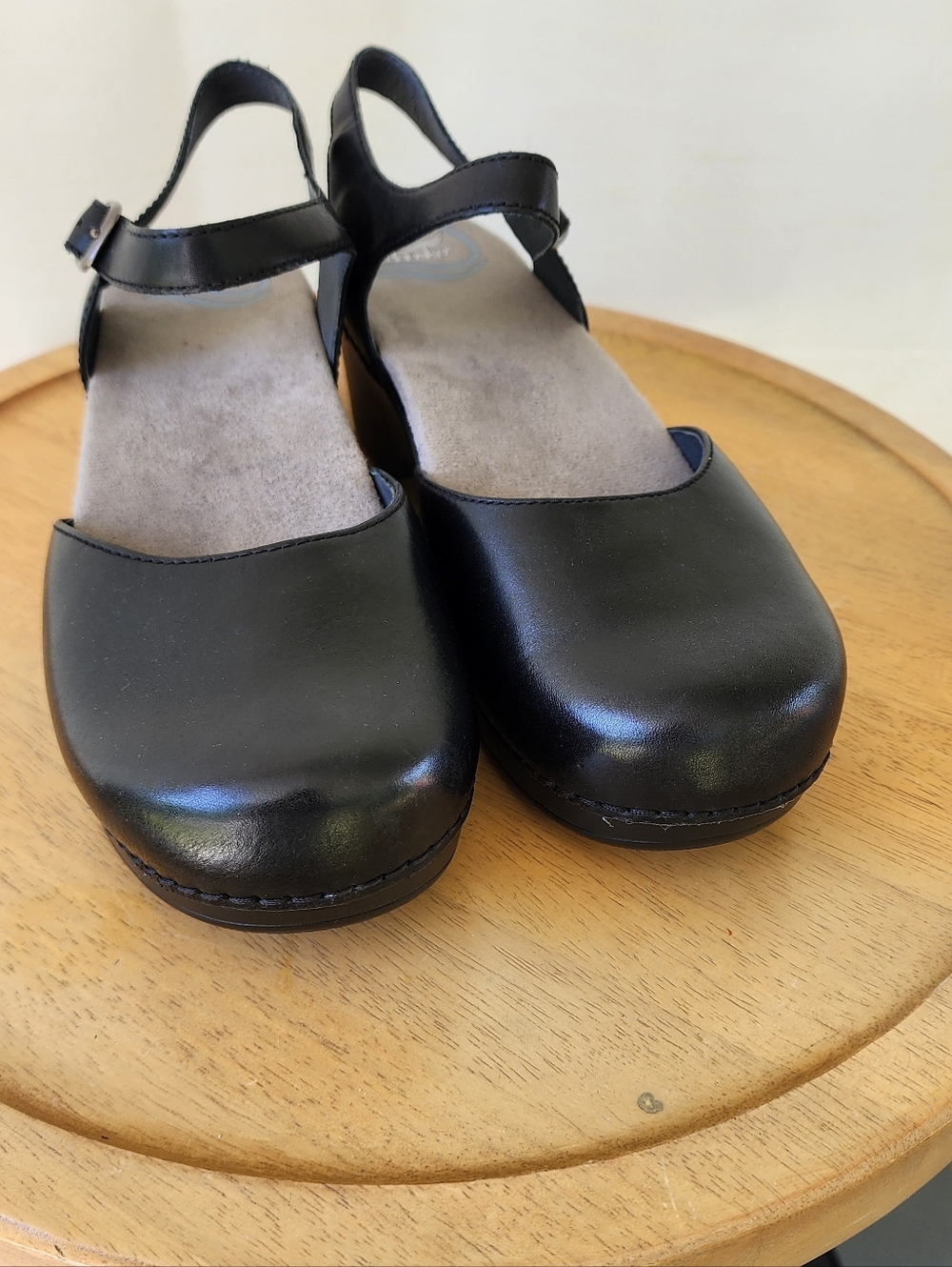 Dansko Sam Black Leather Mary Jane Glogs - Picture 4 of 12